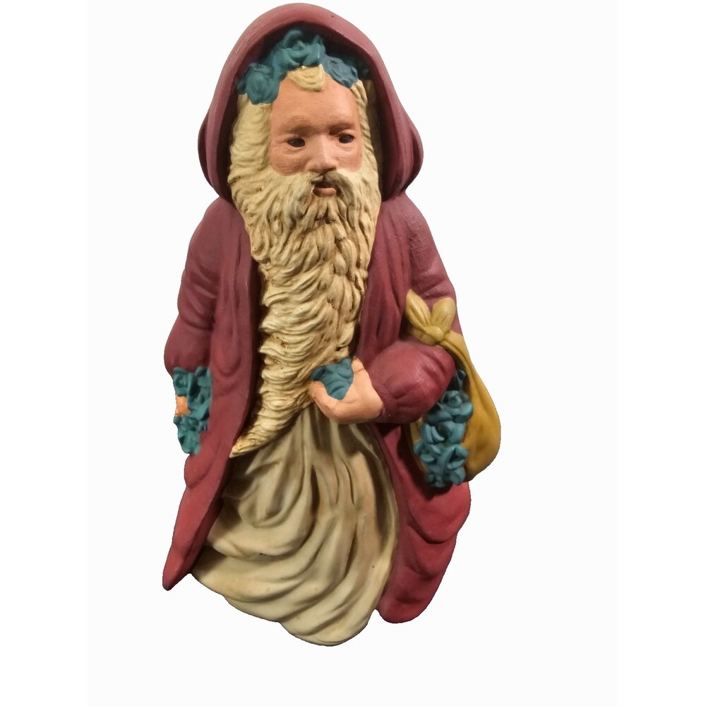 Vintage 1992 Hand Painted Ceramic Santa Claus Figurine Old World Father Christma